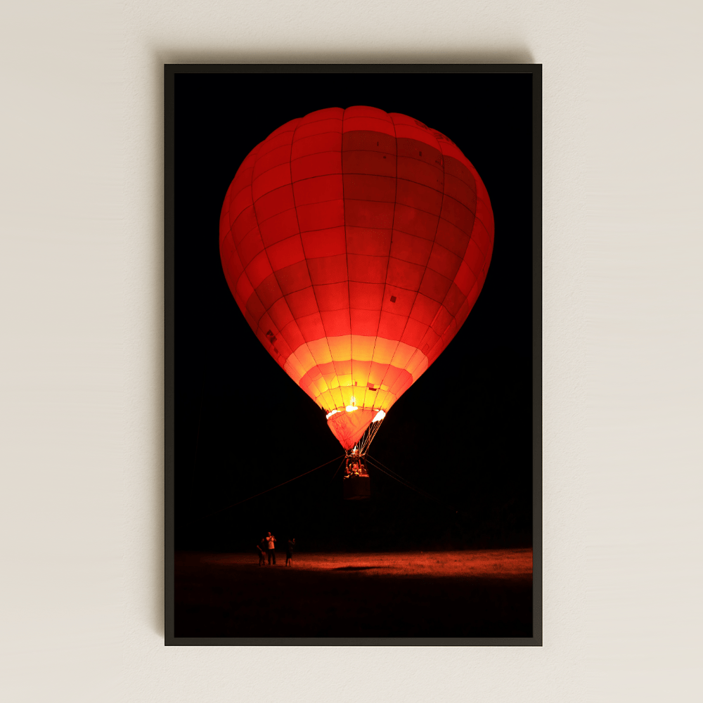 Gece Yanan Balon UV Baskılı Dikey Atmosferik Tablo