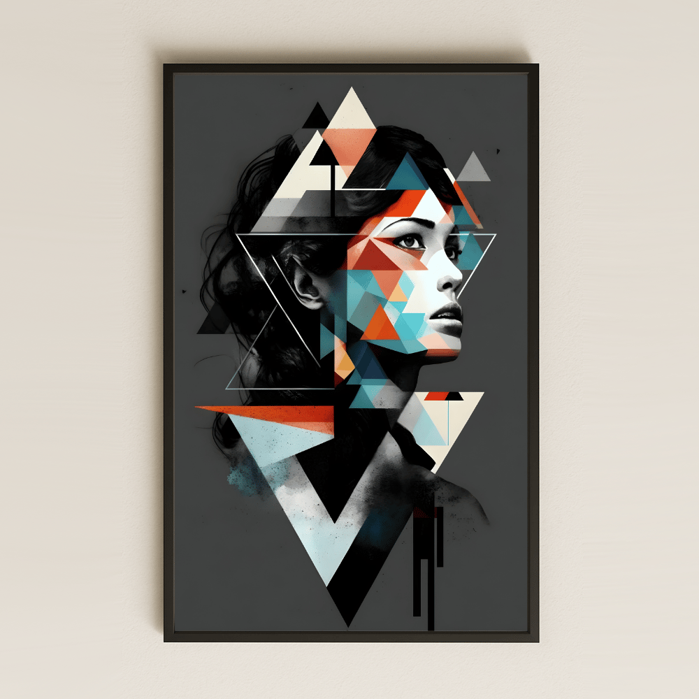 Geometrik Soyut Kadın Portresi Şeffaf Pleksi Tablo