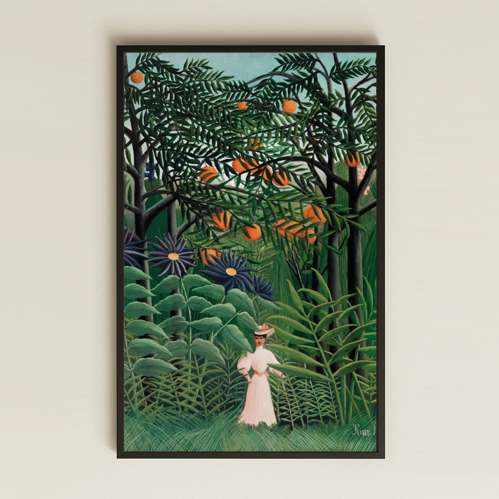 Henri Rousseau Egzotik Ormanda Kadın UV Tablo