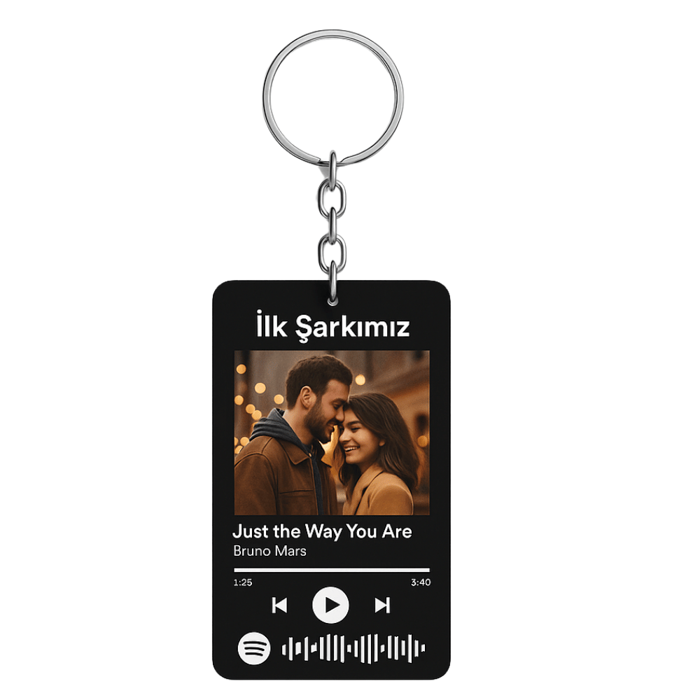 İlk Şarkımız Spotify Anahtarlık - Şeffaf Pleksi & PVC