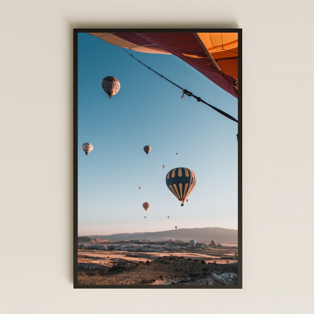 Kapadokya Balon Turu UV Baskılı Dikey Manzara Tablosu