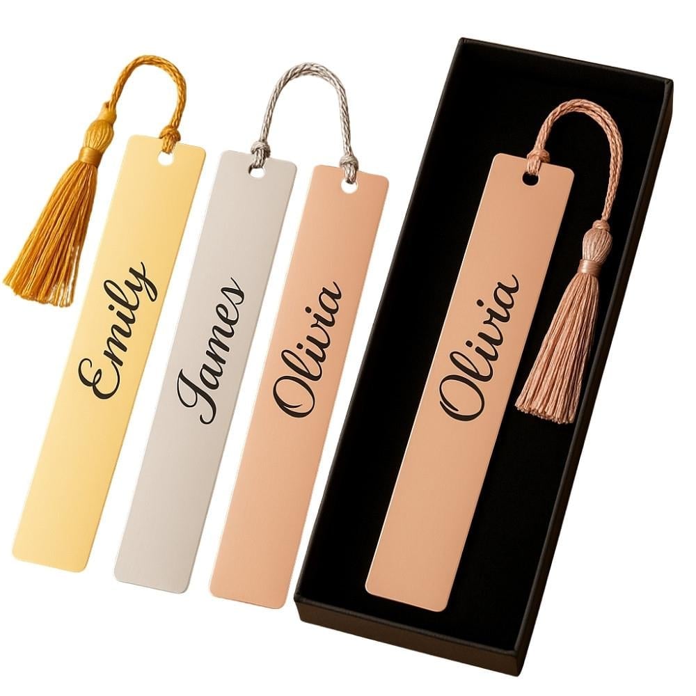 Kişiye Özel Metal Kitap Ayracı - İsim Yazılı