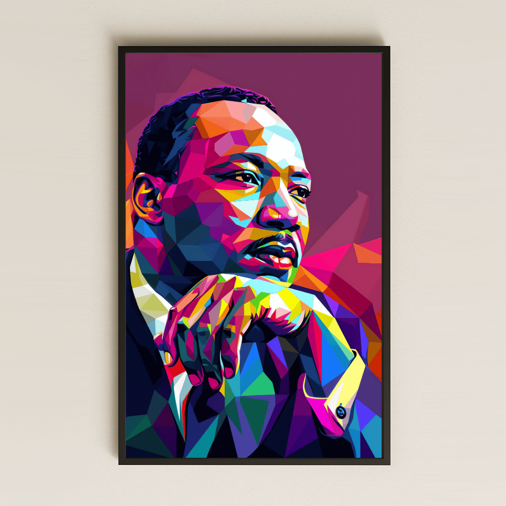 Martin Luther King Jr. Pop-Art Tasarımlı Şeffaf Pleksi Tablo