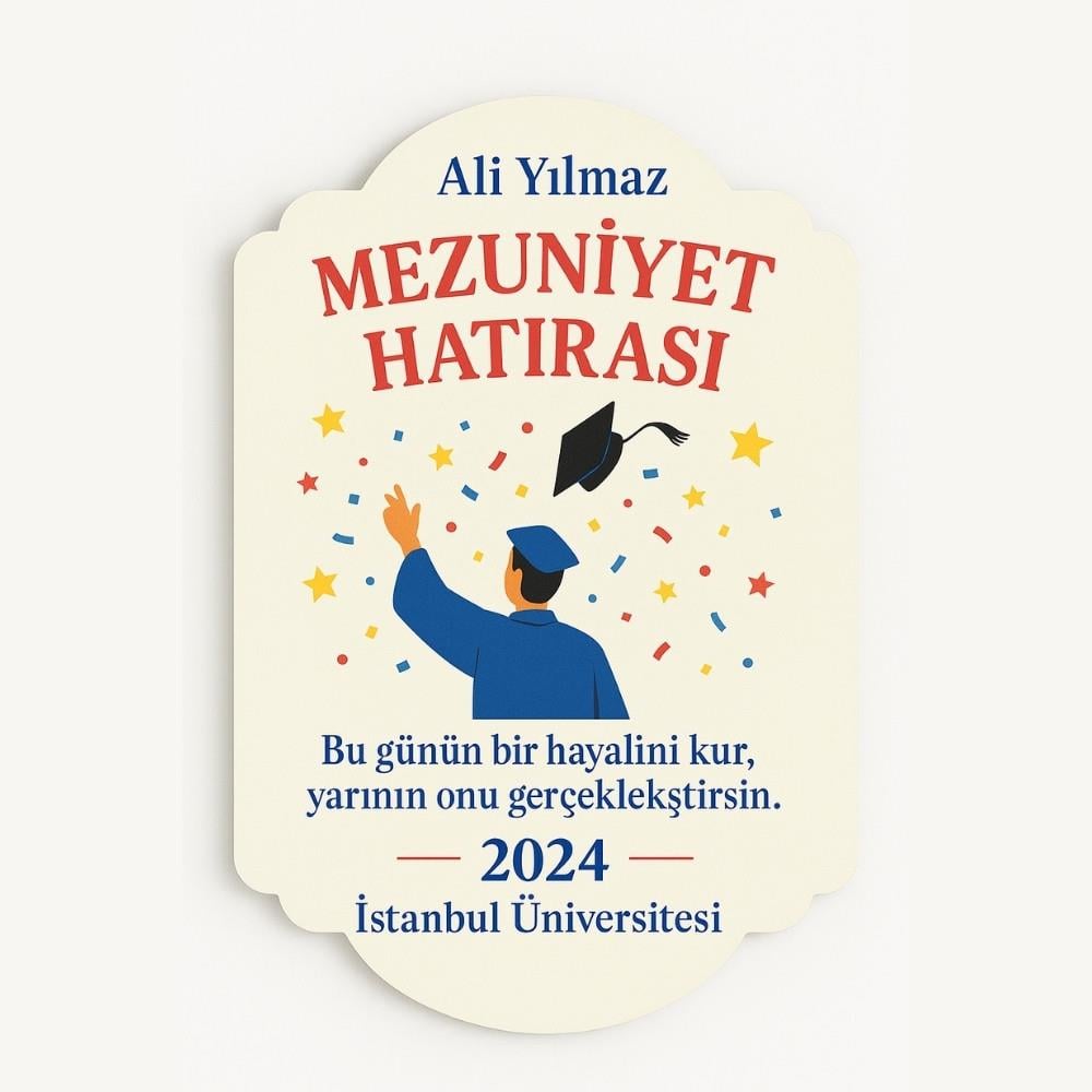 Mezuniyet Hatıra Panosu - Kişiye Özel Ahşap