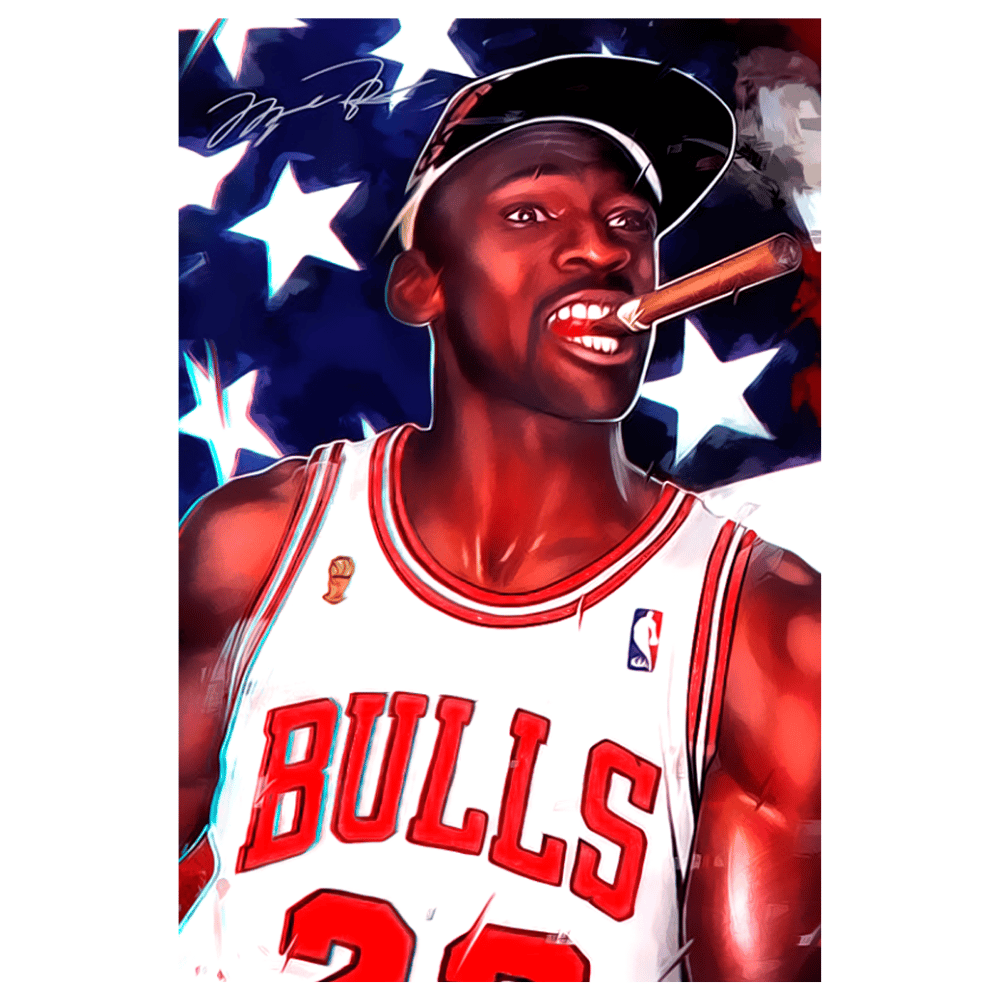 Michael Jordan Şampiyonluk Pozu Retro Ahşap Tablo