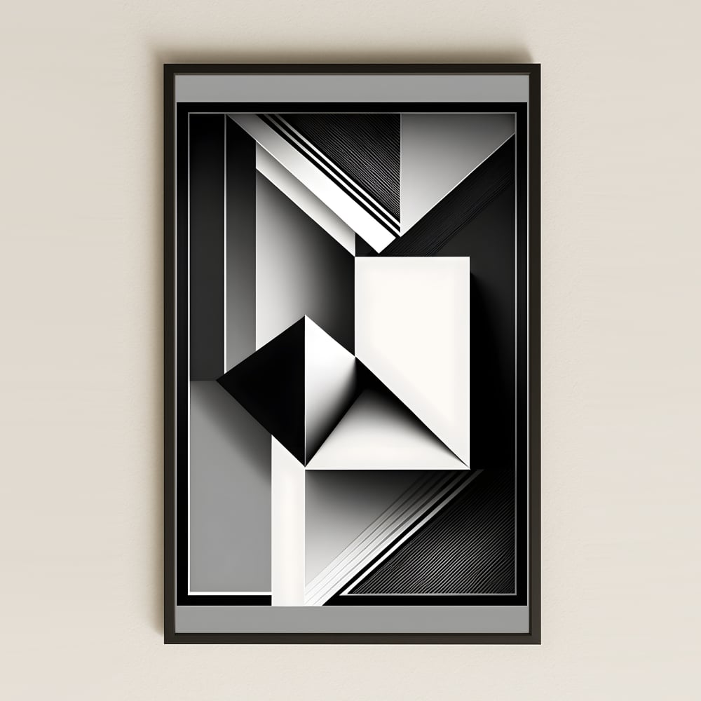 Monokrom Mimari Geometri Şeffaf Pleksi Tablo