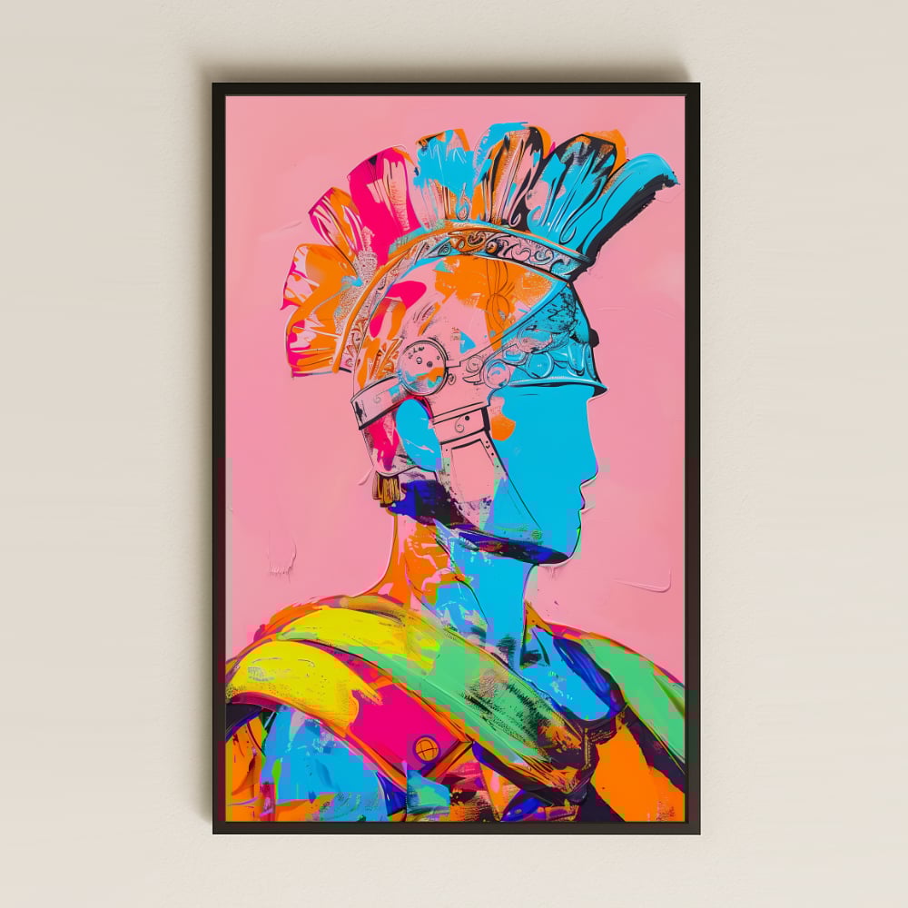 Neon Roma Askeri Tasarımlı Şeffaf Pleksi Tablo