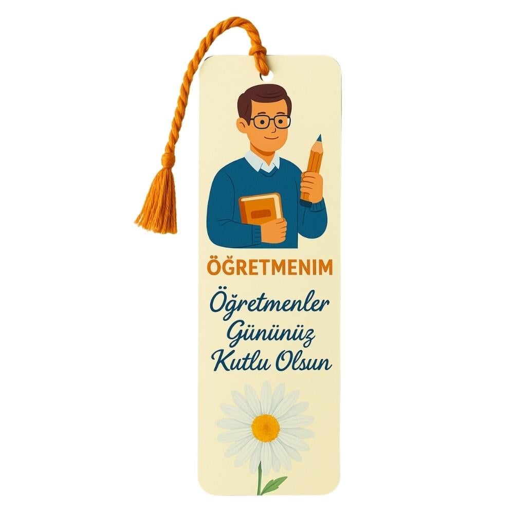 Öğretmene Hediye Kitap Ayracı - Kişiye Özel Mesajlı