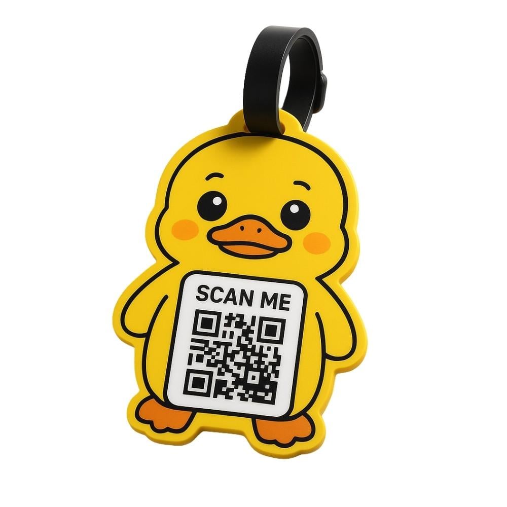 Ördek Şeklinde QR Kodlu Bagaj Etiketi - Sert PVC