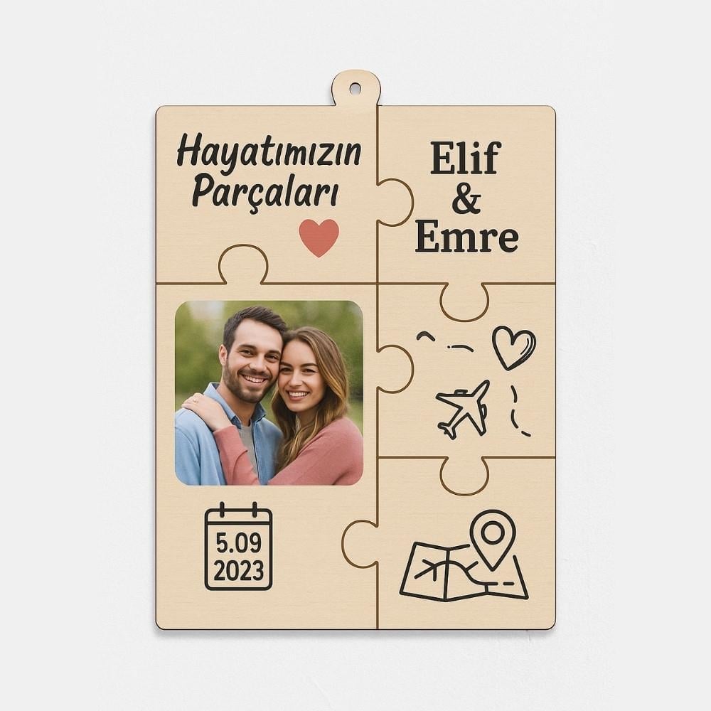 Puzzle Şeklinde Hatıra Panosu - Kişiye Özel UV Baskı