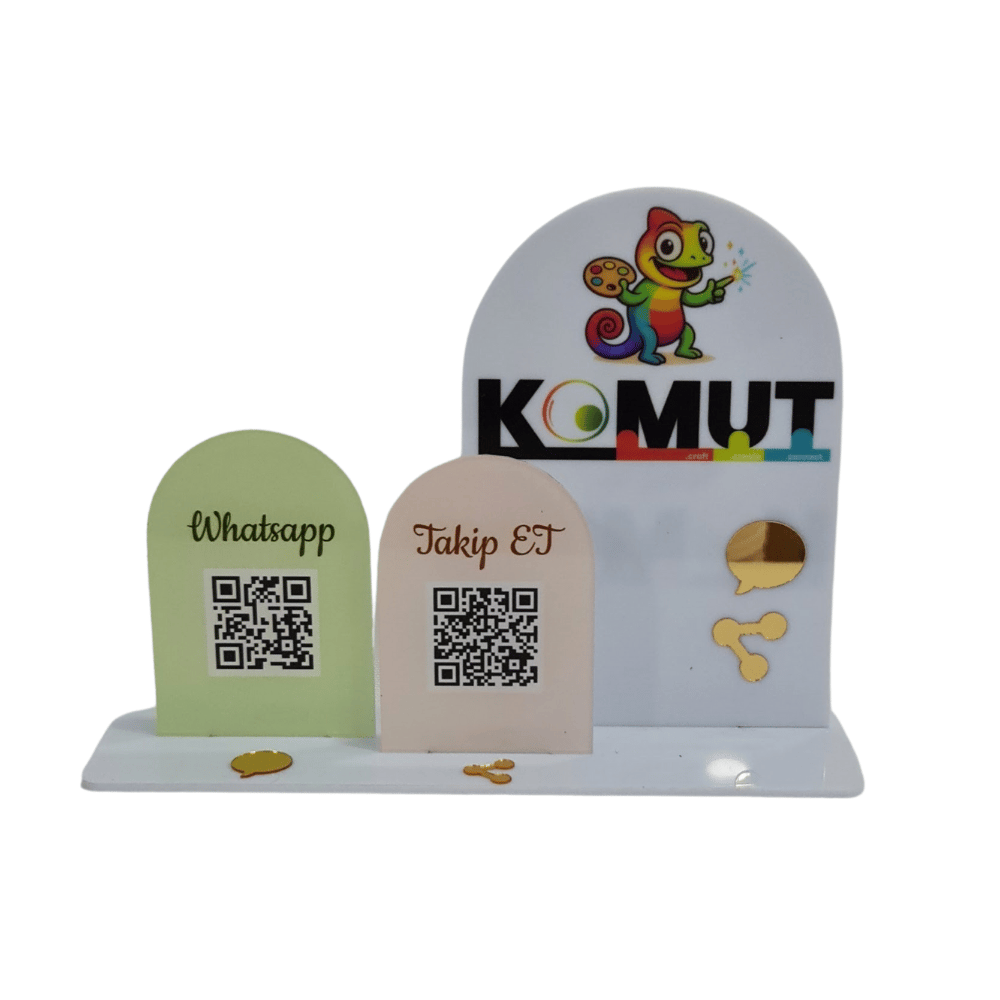 QR Sosyal Medya Bağlantı Panosu –  Masaüstü Stand
