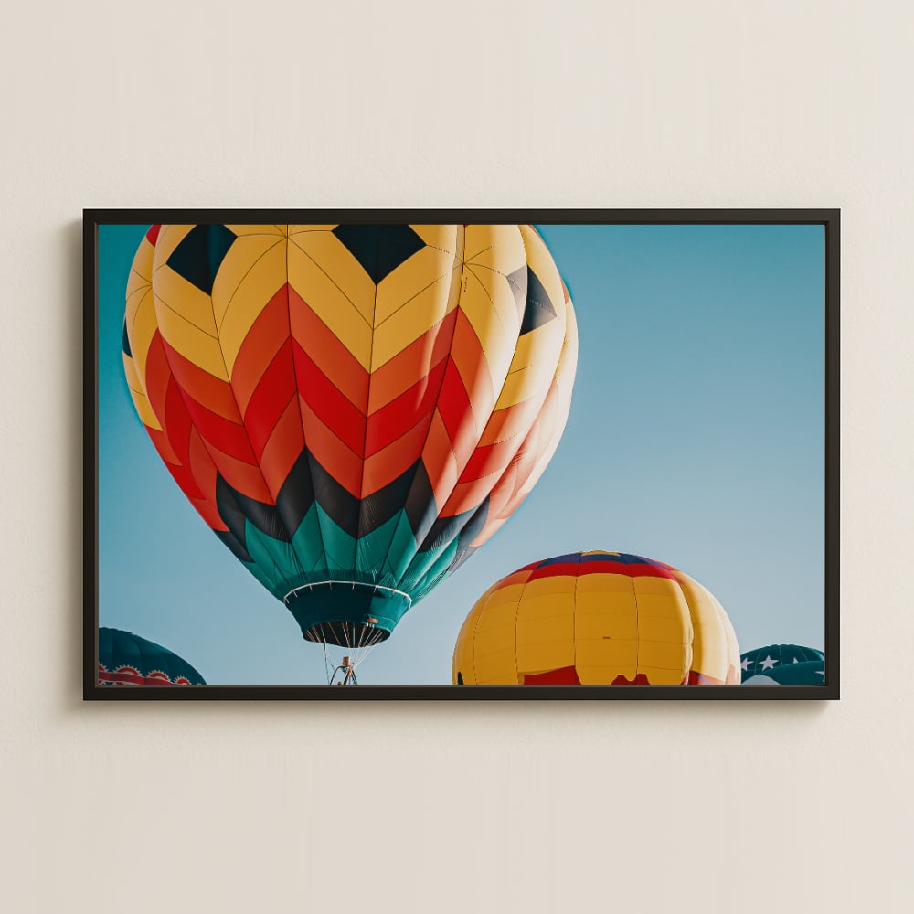 Renkli Balonlar UV Baskılı Gökyüzü Manzara Tablosu