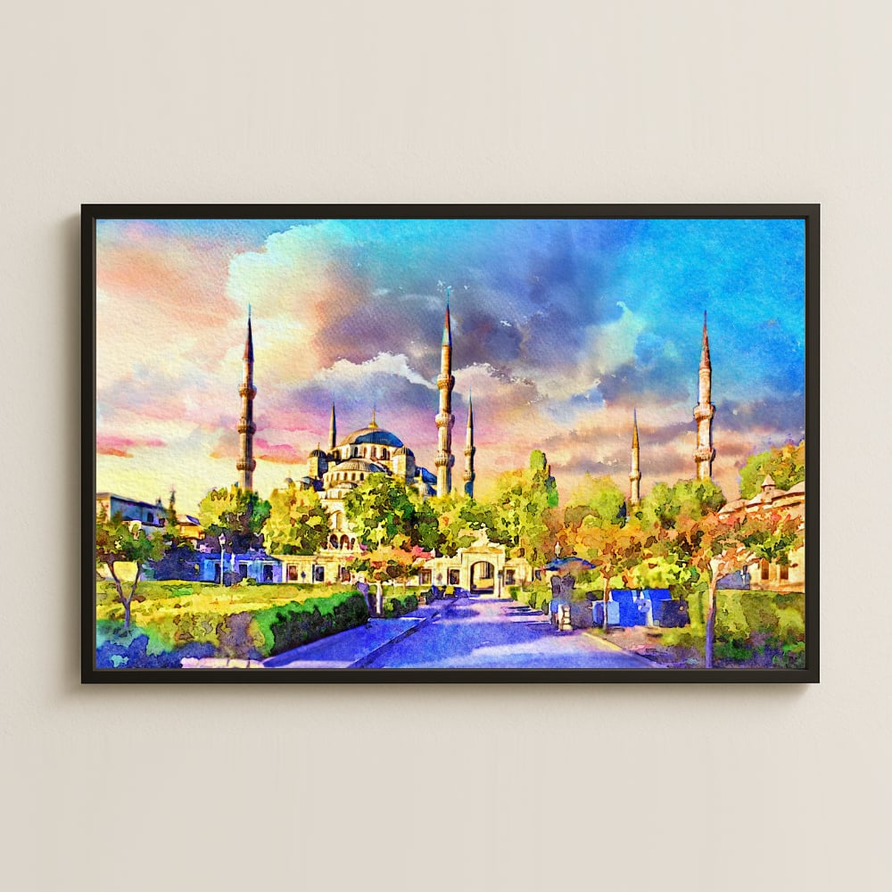 Sultanahmet Camii UV Baskılı İstanbul Manzara Tablosu