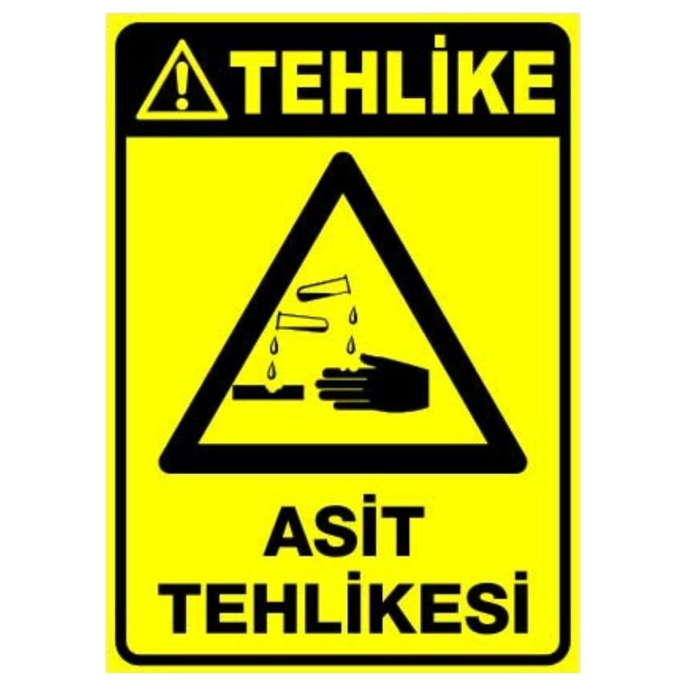 Tehlike Uyarı Levhası Asit Tehlikesi