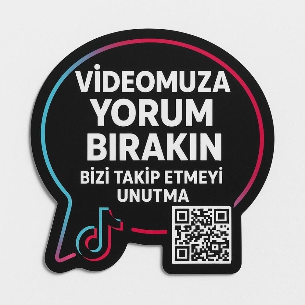 TikTok Yorum Kartı - Konuşma Balonu Şekli QR Kodlu