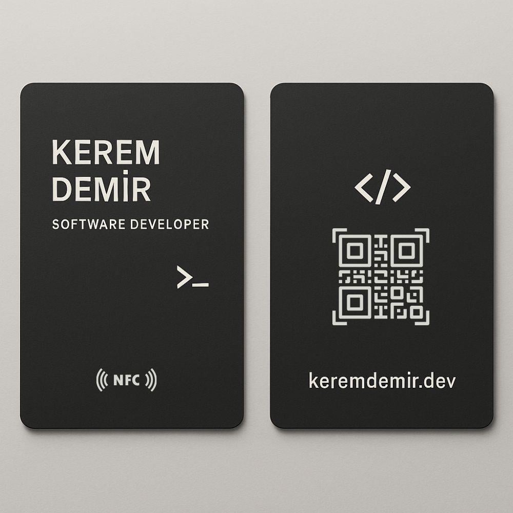 Yazılımcılara Özel NFC Kartvizit - Modern Tasarım