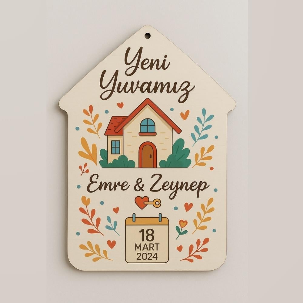 Yeni Ev Hediyesi Hatıra Panosu - Kişiye Özel UV Baskı