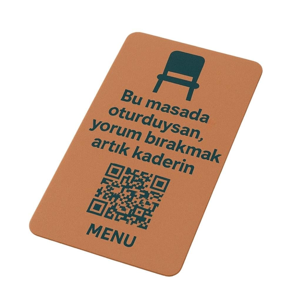 Yorumlu QR Menü Kartı - Bu Masa Senin Kaderin