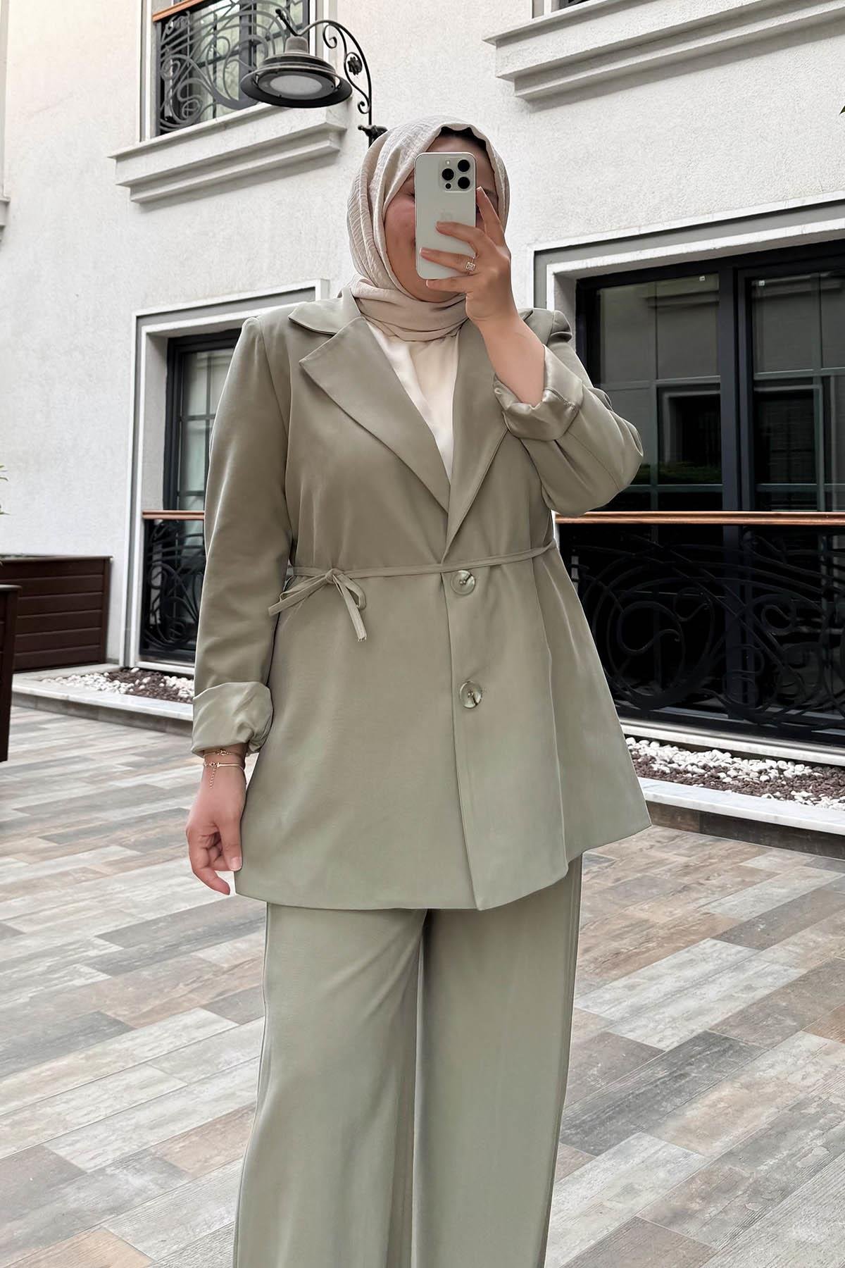 Modal Ceket Takım Haki