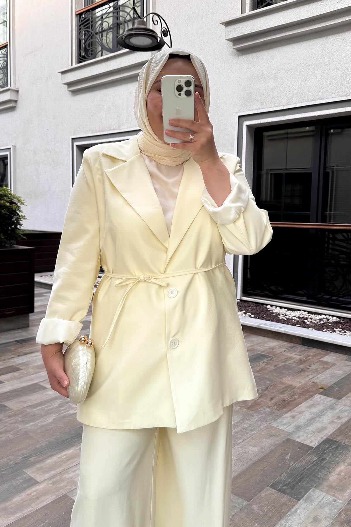 Modal Ceket Takım Sarı