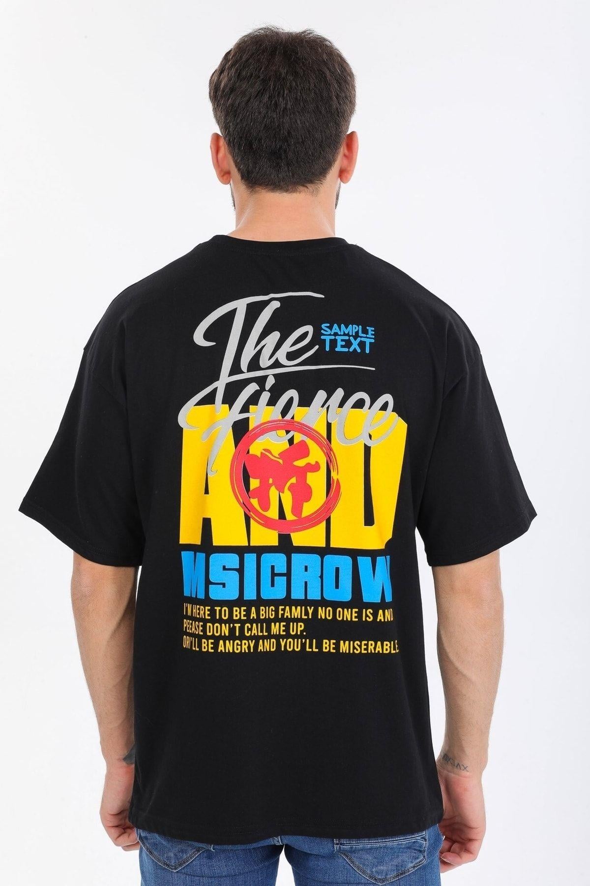 And Yazılı Siyah T-shirt