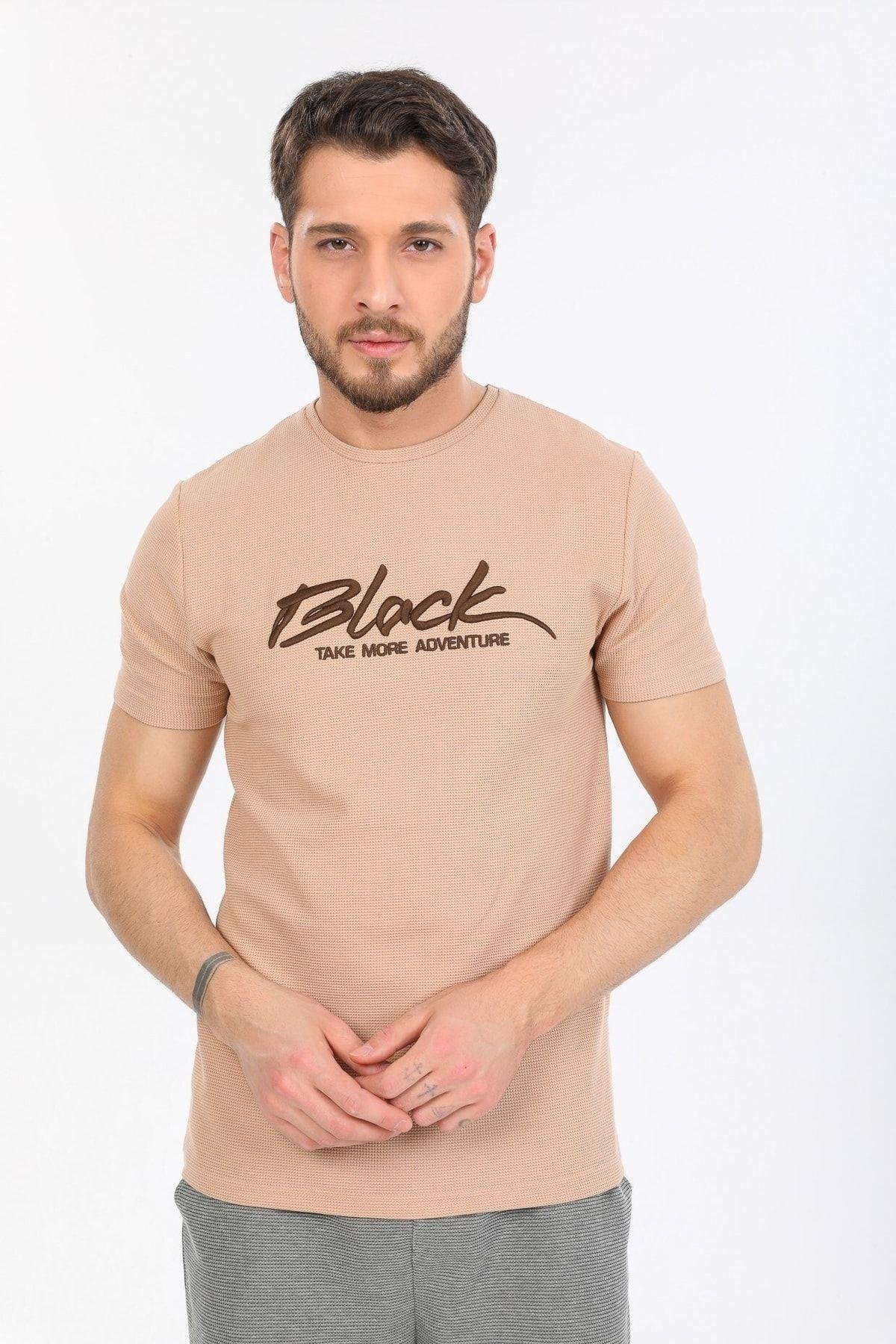 Black Yazılı Füme T-shirt
