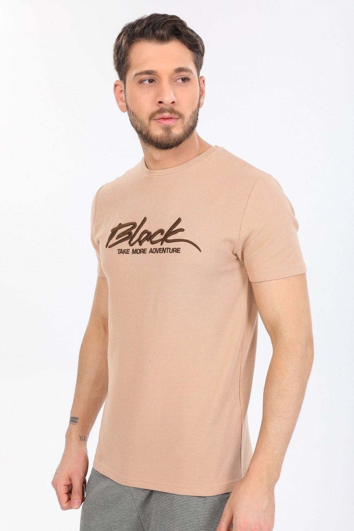 Black Yazılı Füme T-shirt