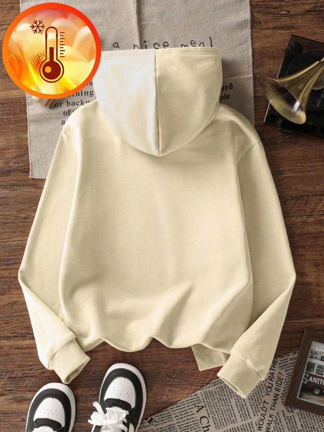 Ekru Sevimli Aksolotl ve Bubble Tea Baskılı Kız Çocuk  Sweatshirt Rahat Kalıp