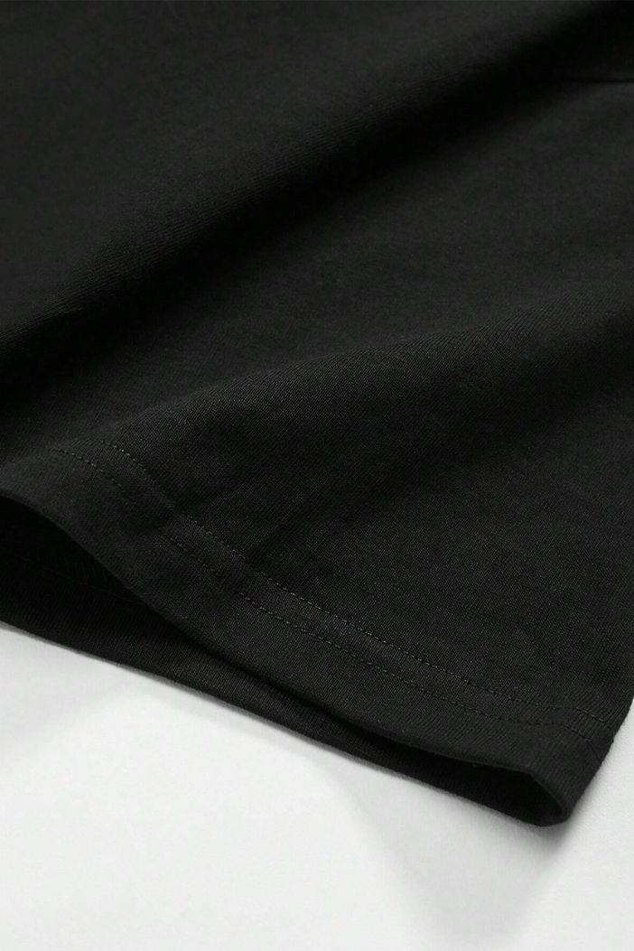 Erkek Siyah  Oversize Kesim Bisiklet Yaka Oversize Tişört