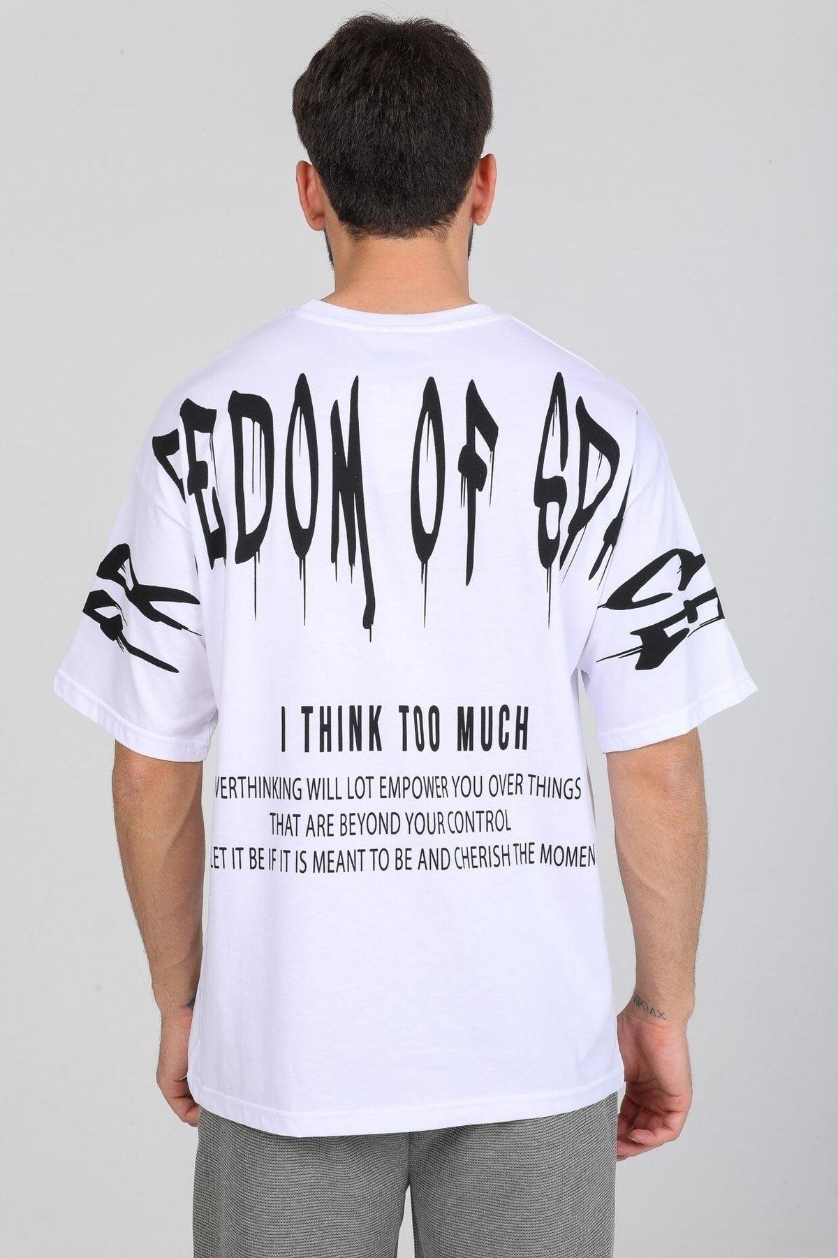 Fredom Baskılı Beyaz T-shirt