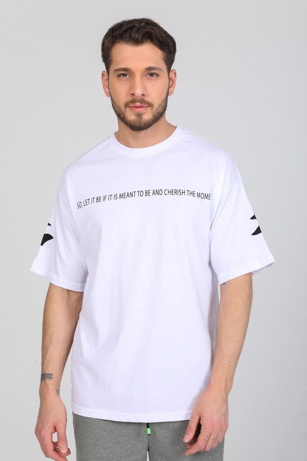 Fredom Baskılı Beyaz T-shirt