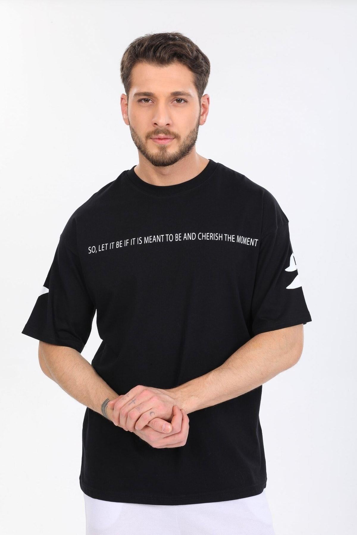 Fredom Baskılı Siyah T-shirt