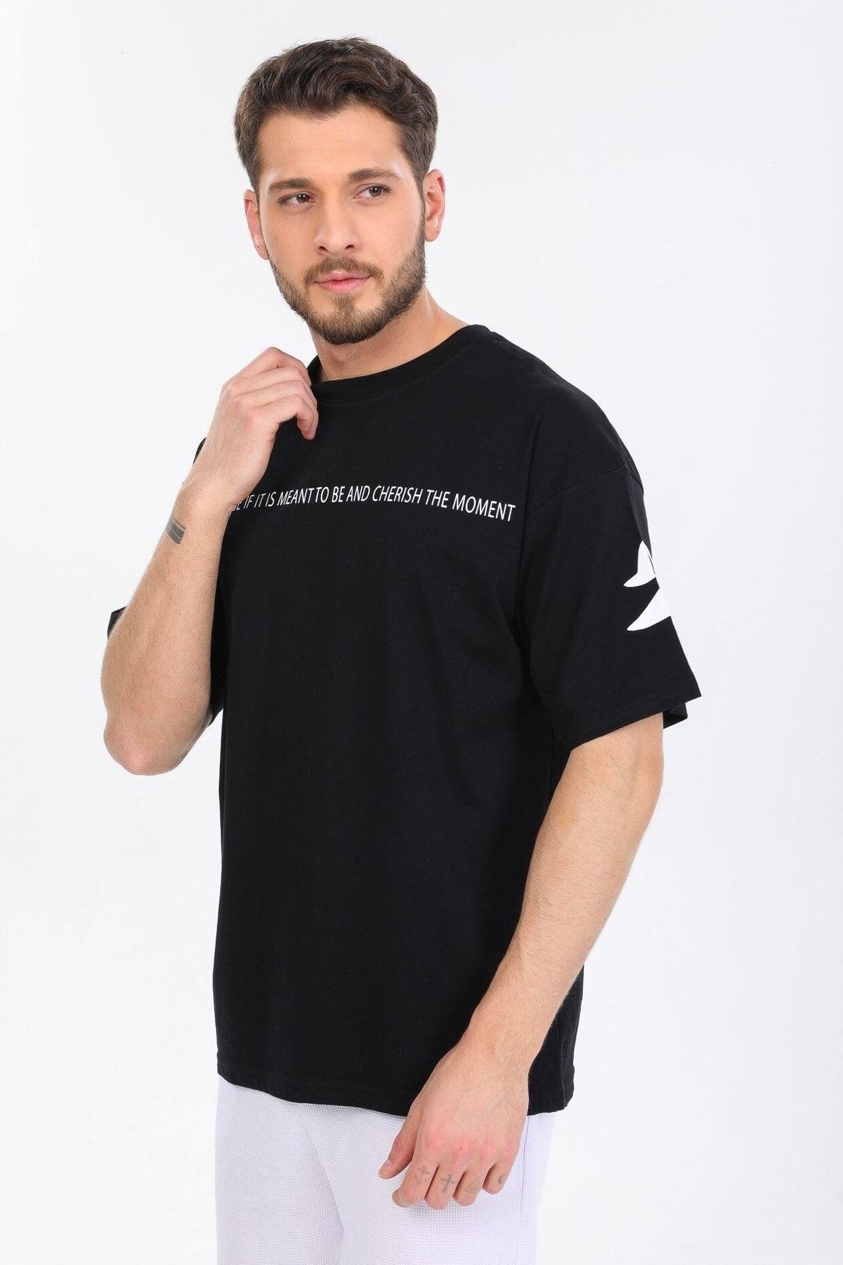 Fredom Baskılı Siyah T-shirt
