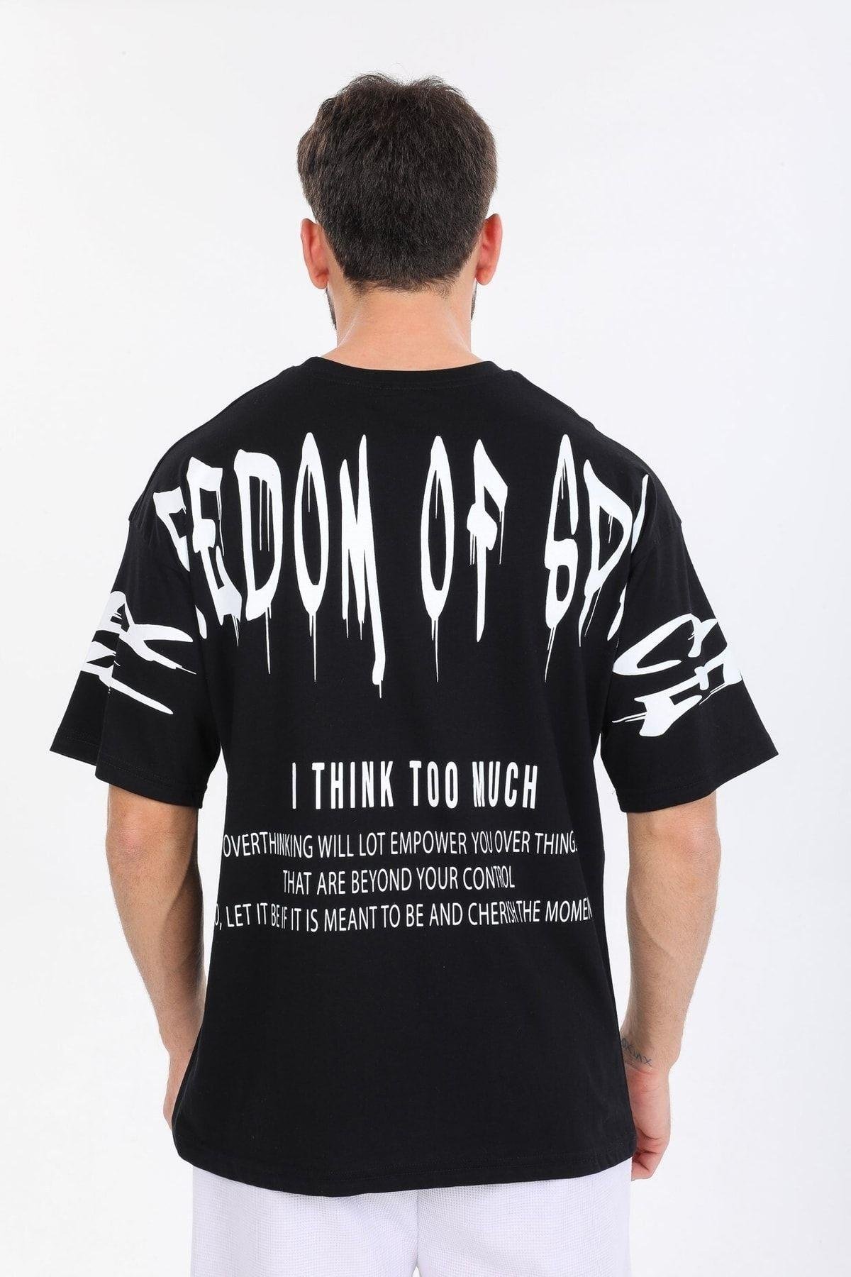 Fredom Baskılı Siyah T-shirt