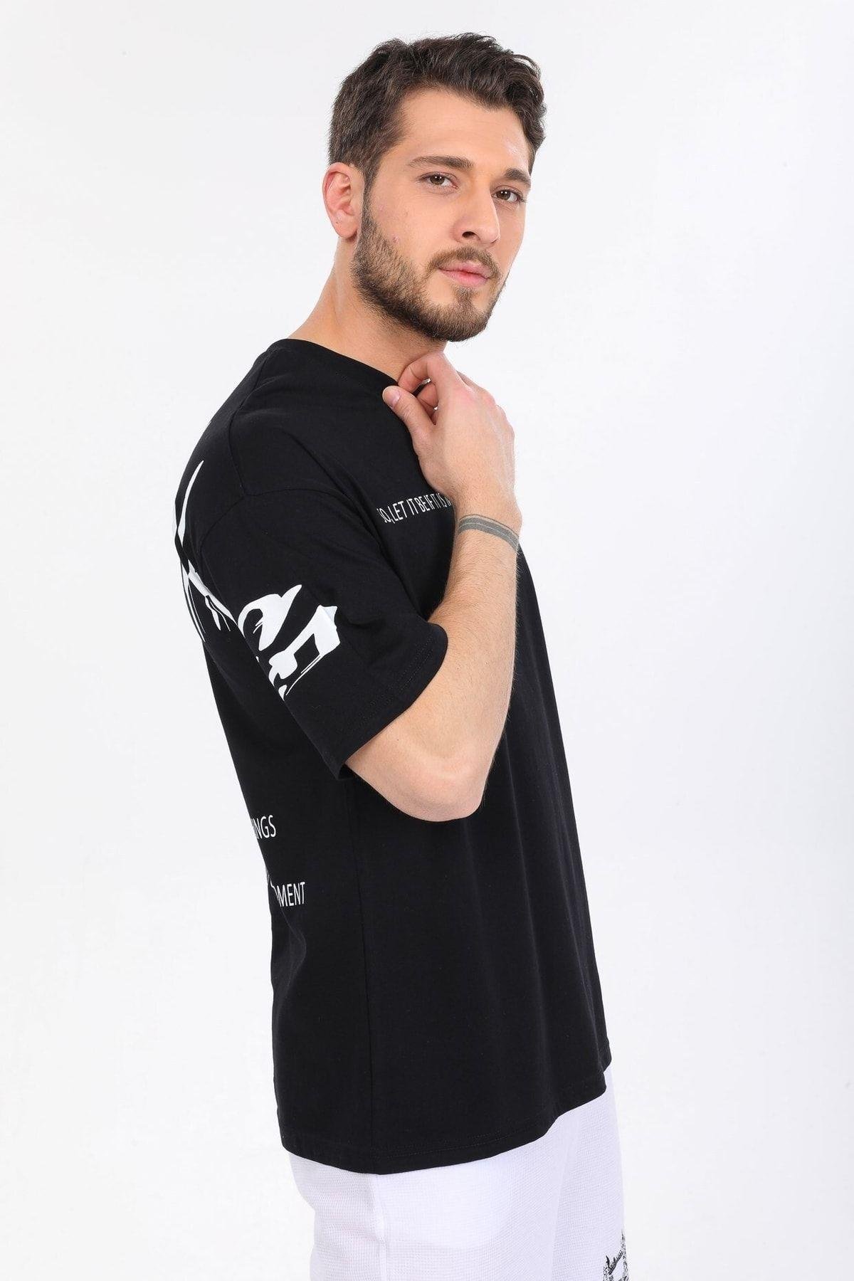 Fredom Baskılı Siyah T-shirt
