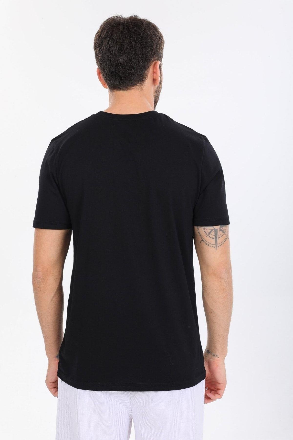 Gögüs Baskılı Siyah T-shirt