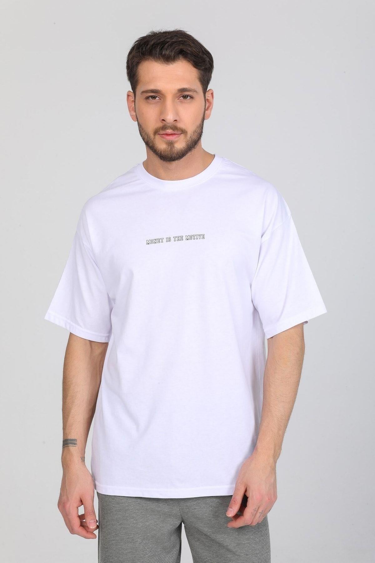 Hırsız Desenli Beyaz T-shirt