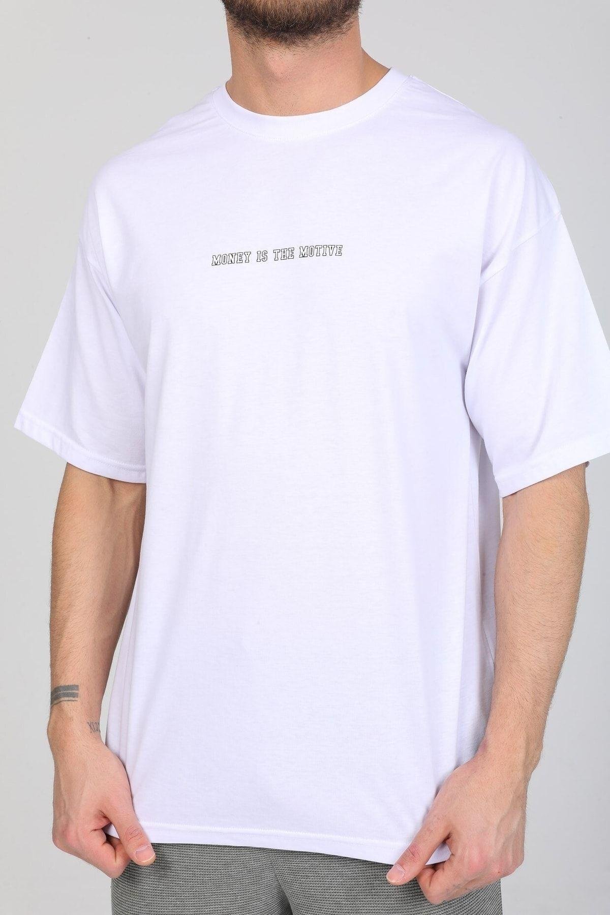 Hırsız Desenli Beyaz T-shirt