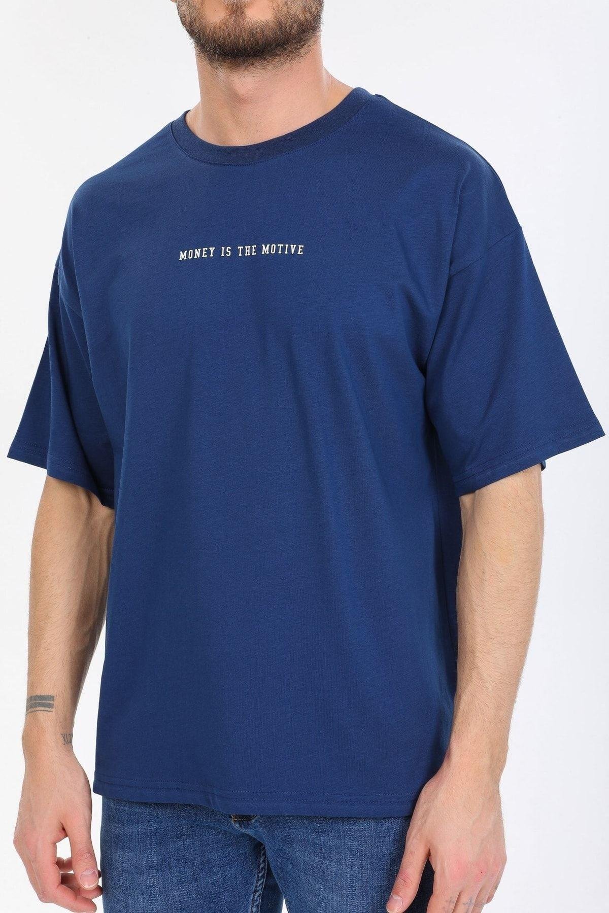 Hırsız Desenli Mavi T-shirt
