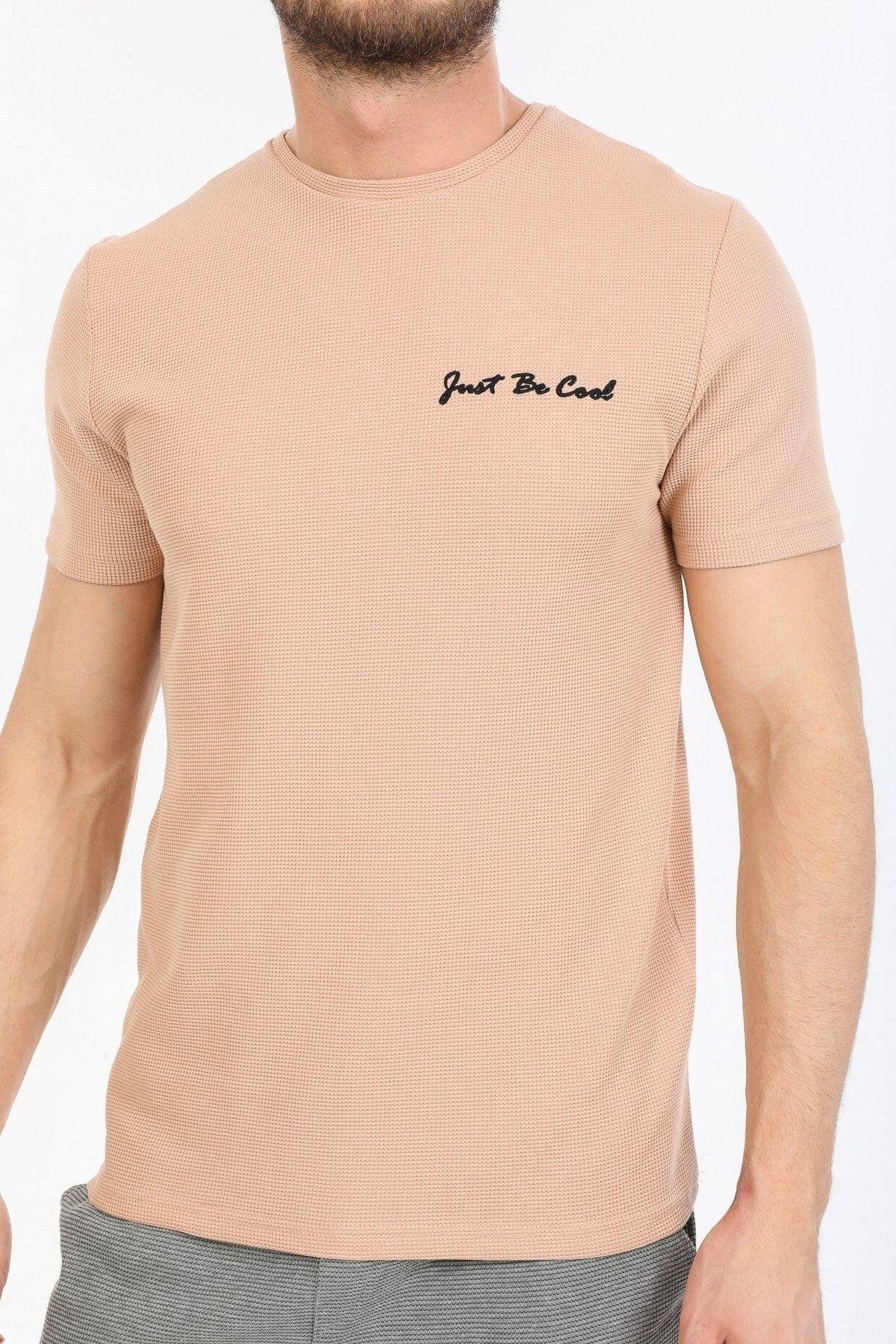 Just Be Cool Yazılı Bej T-shirt