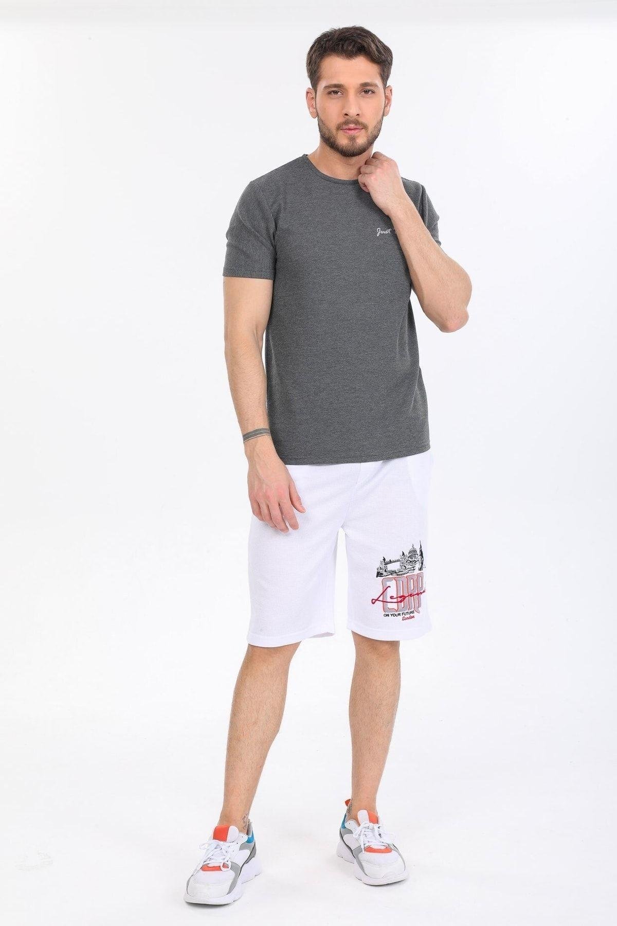 Just Be Cool Yazılı Gri T-shirt