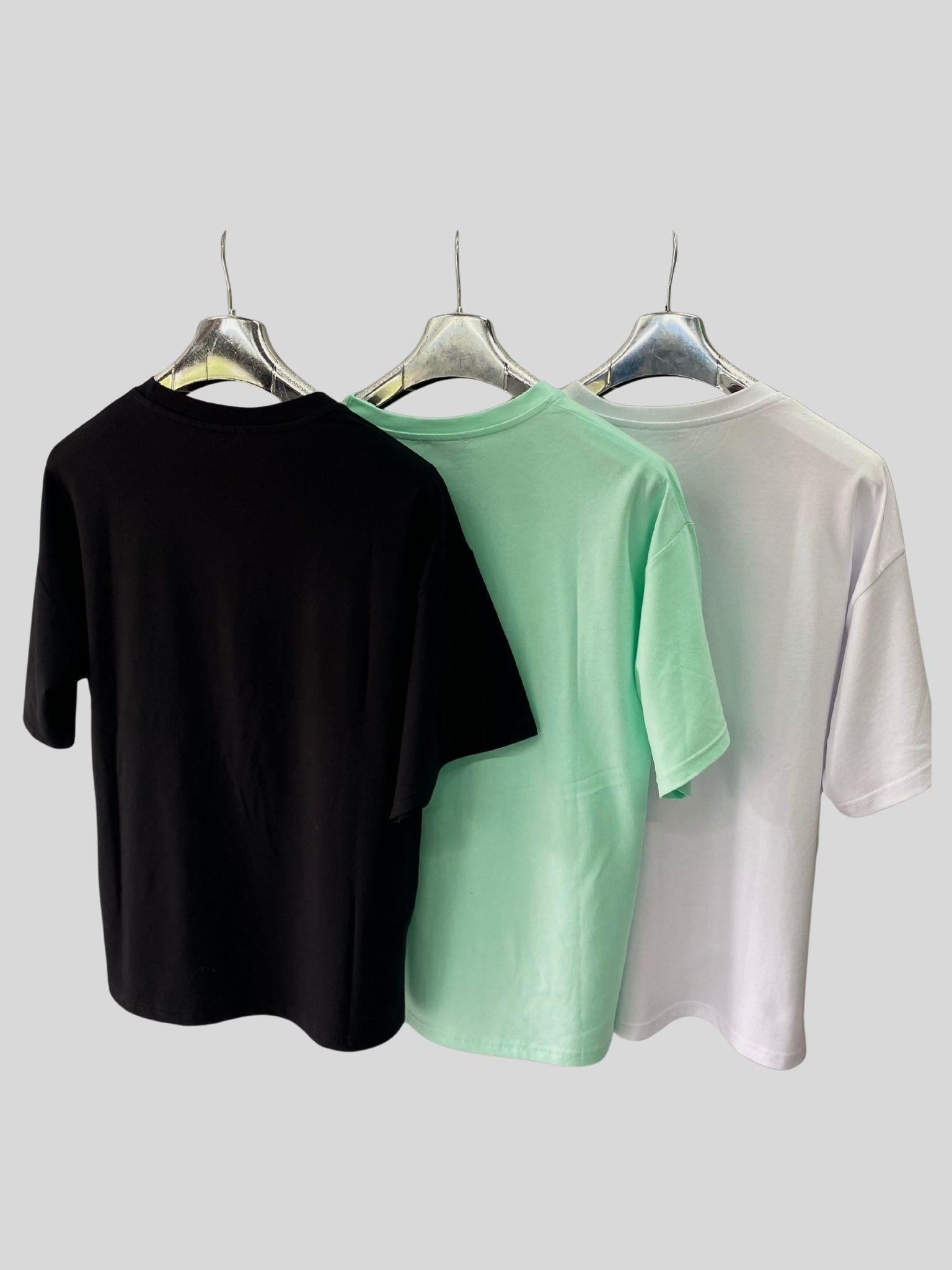 Kadın/Erkek Unisex Oversize 3'lü T-Shirt