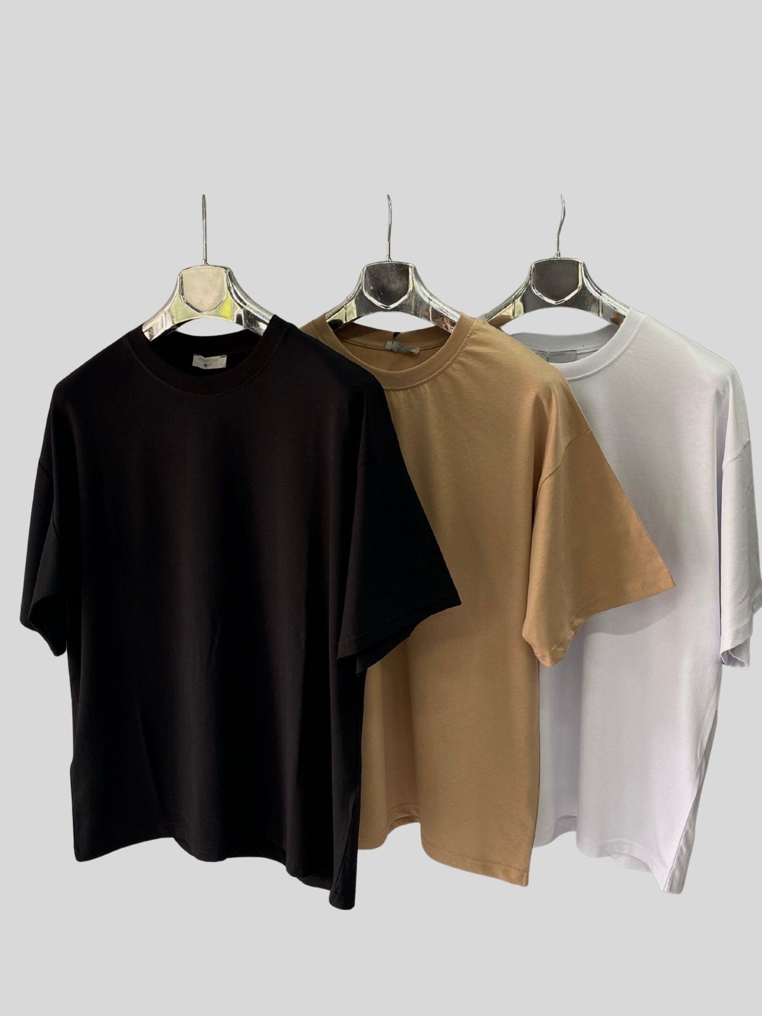 Kadın/Erkek Unisex Oversize 3'lü T-Shirt