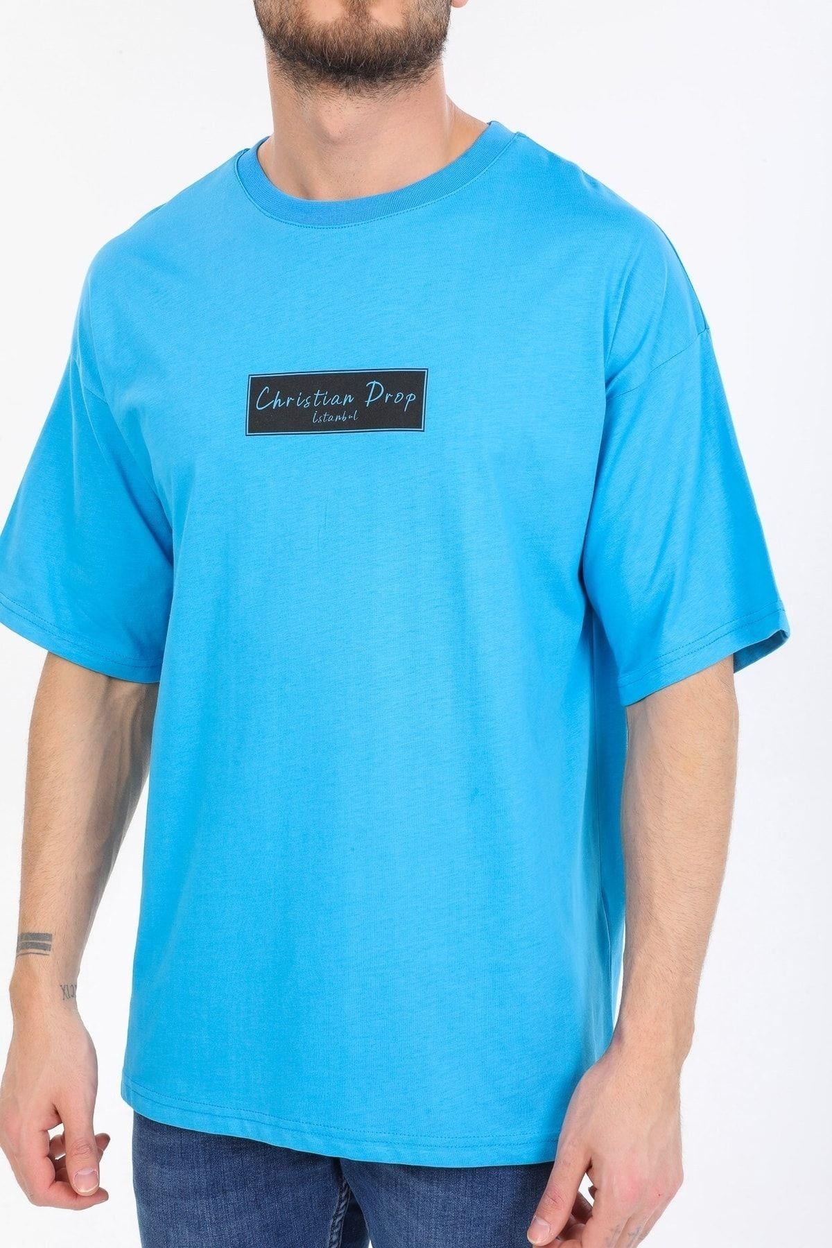 Logo Detaylı Mavi T-shirt