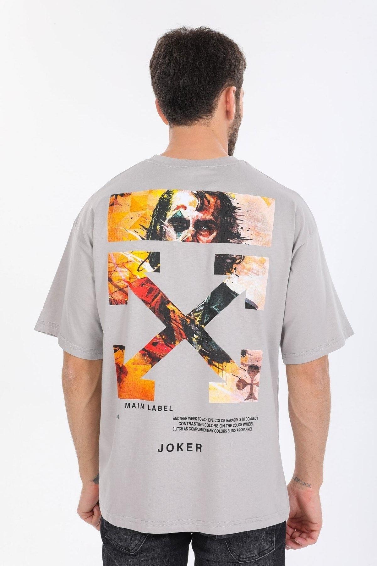 Logo Ve Istanbul Yazılı Gri T-shirt