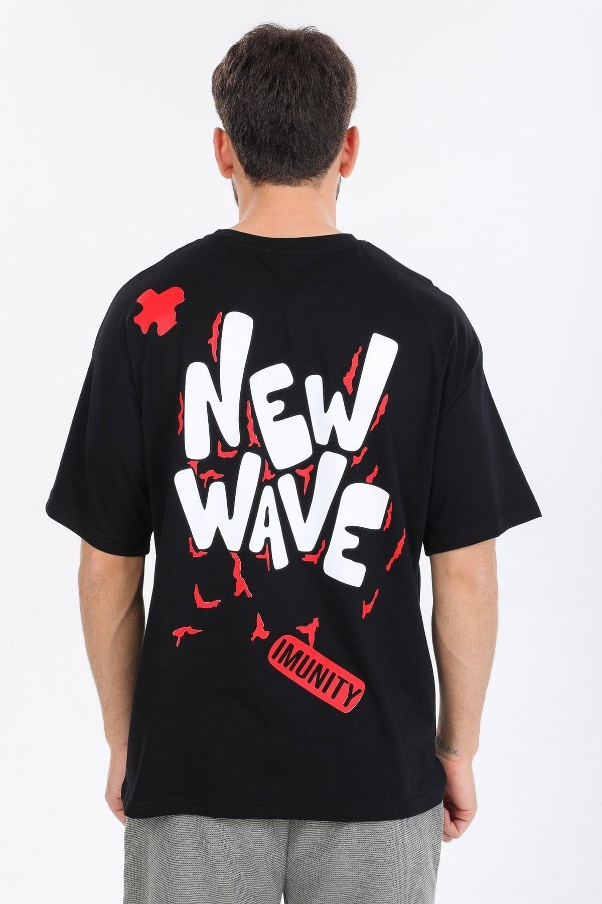 Social Yazılı Siyah T-shirt