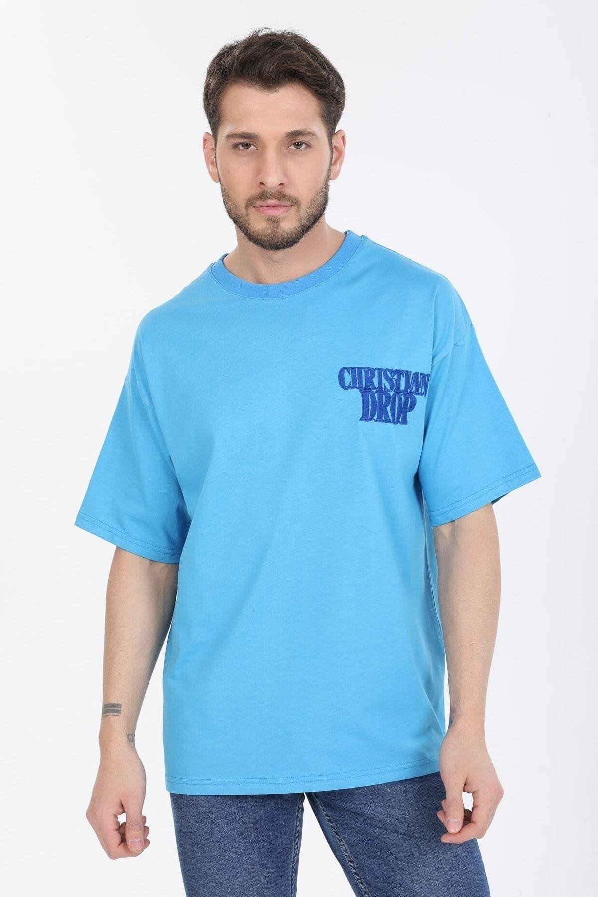 Sol Gögüs Logolu Mavi T-shirt