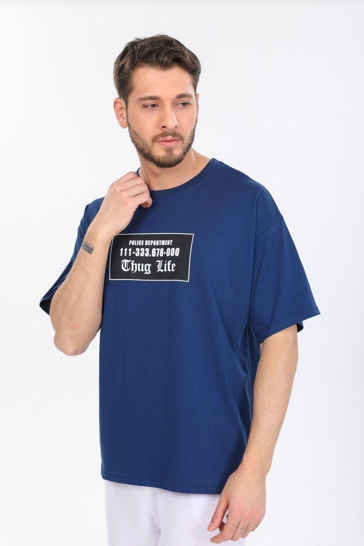 The King Yazılı Mavi T-shirt