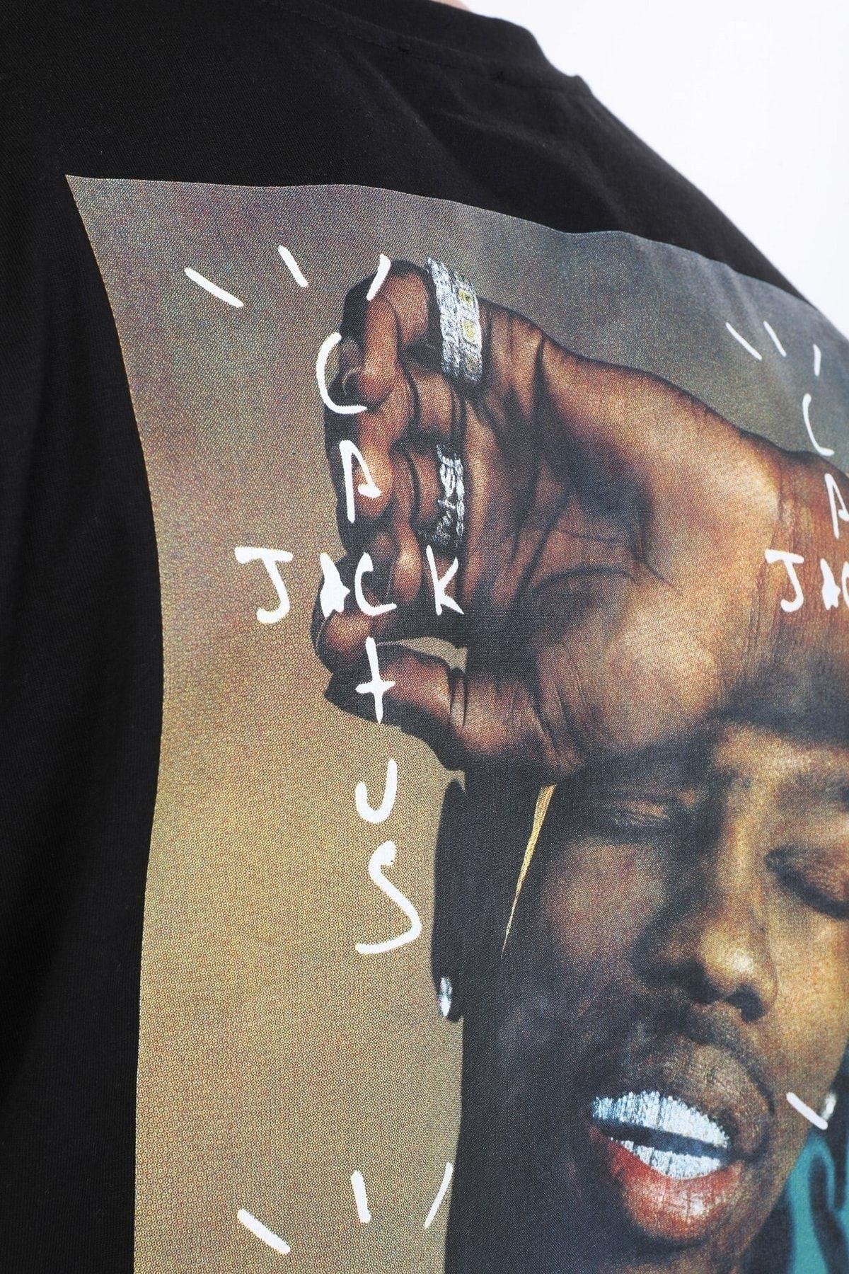 Time Worn Yazılı Siyah T-shirt