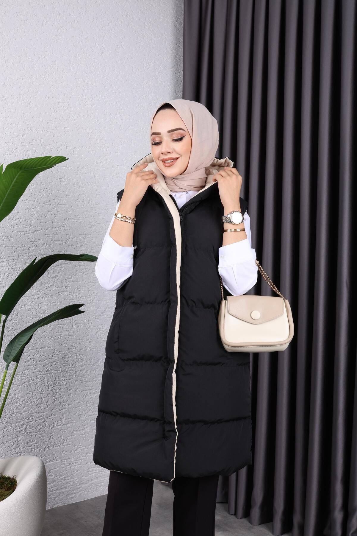 KADIN ÇİFT TARAFLI GİYİLEBİLİR ŞİŞME YELEK